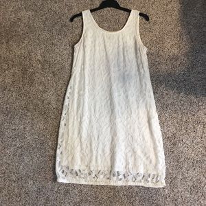 Loft white lace dress